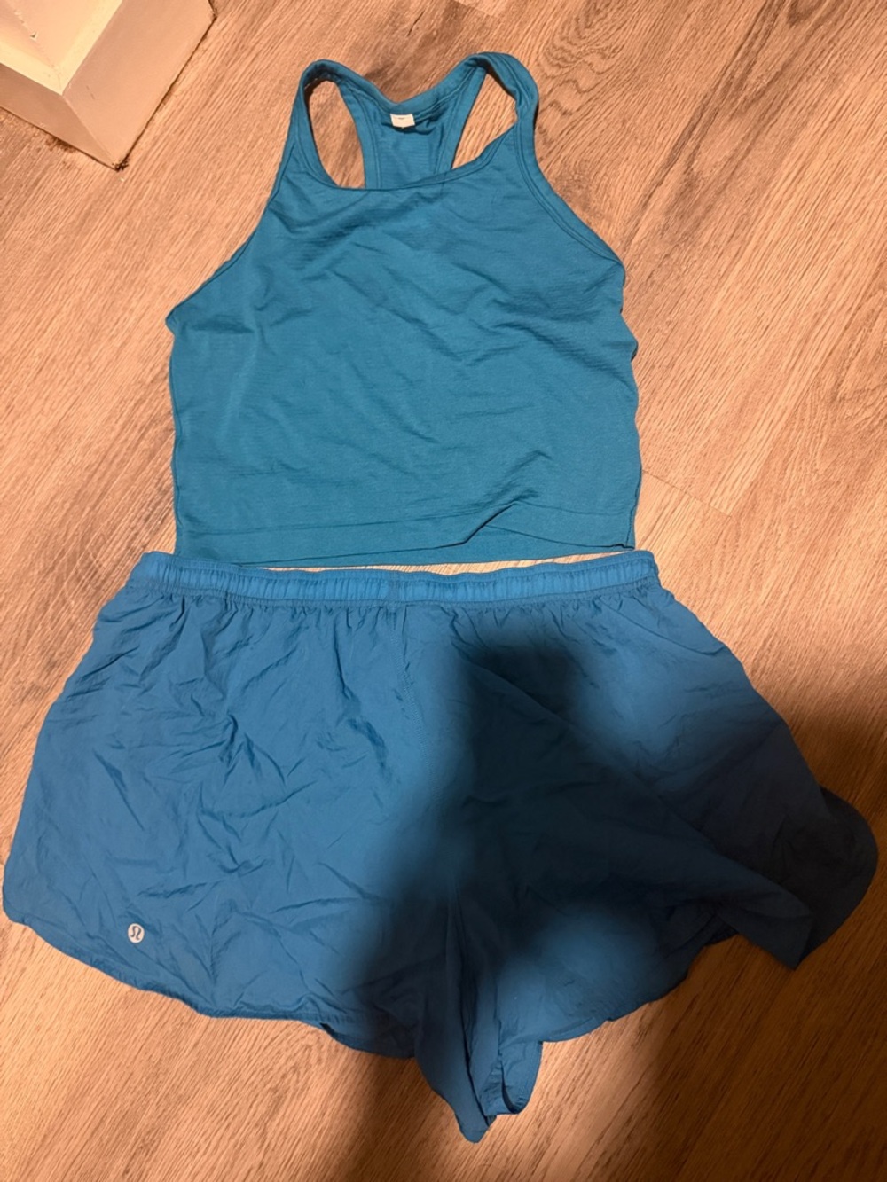 lululemon athletica Women's Athletic Shorts and Tank - Teal Blue
